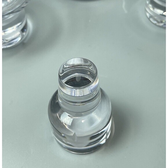 Tiffany & Co Modern Bamboo Decanter with 2 Wine Glasses Clear Glass Crystal Set - Picture 7 of 10